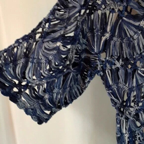 Lisa international size PM loose knit sweater See (pics) blue * - Picture 5 of 12